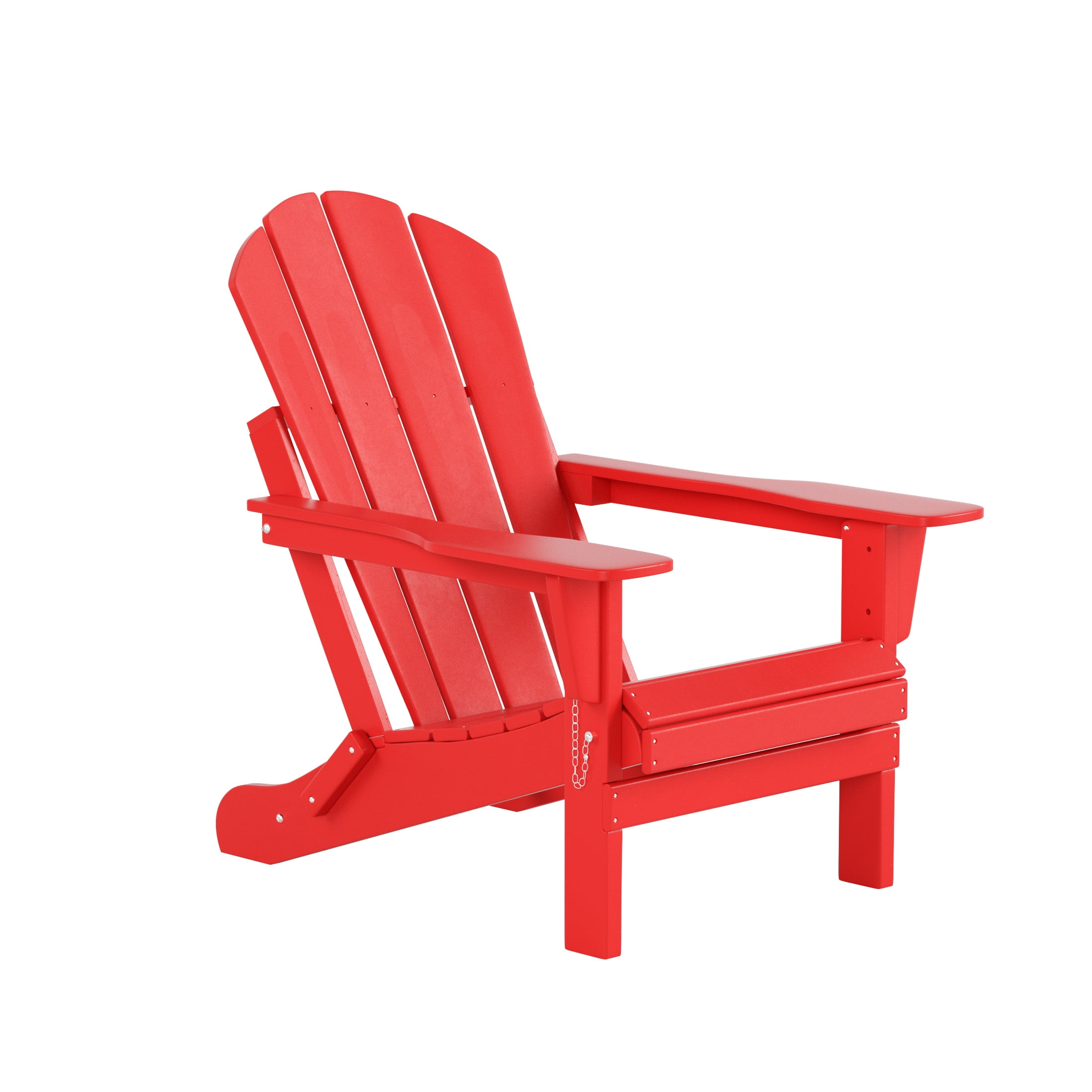 Westin Outdoor Patio Folding Adirondack Chair HDPE Plastic, Red