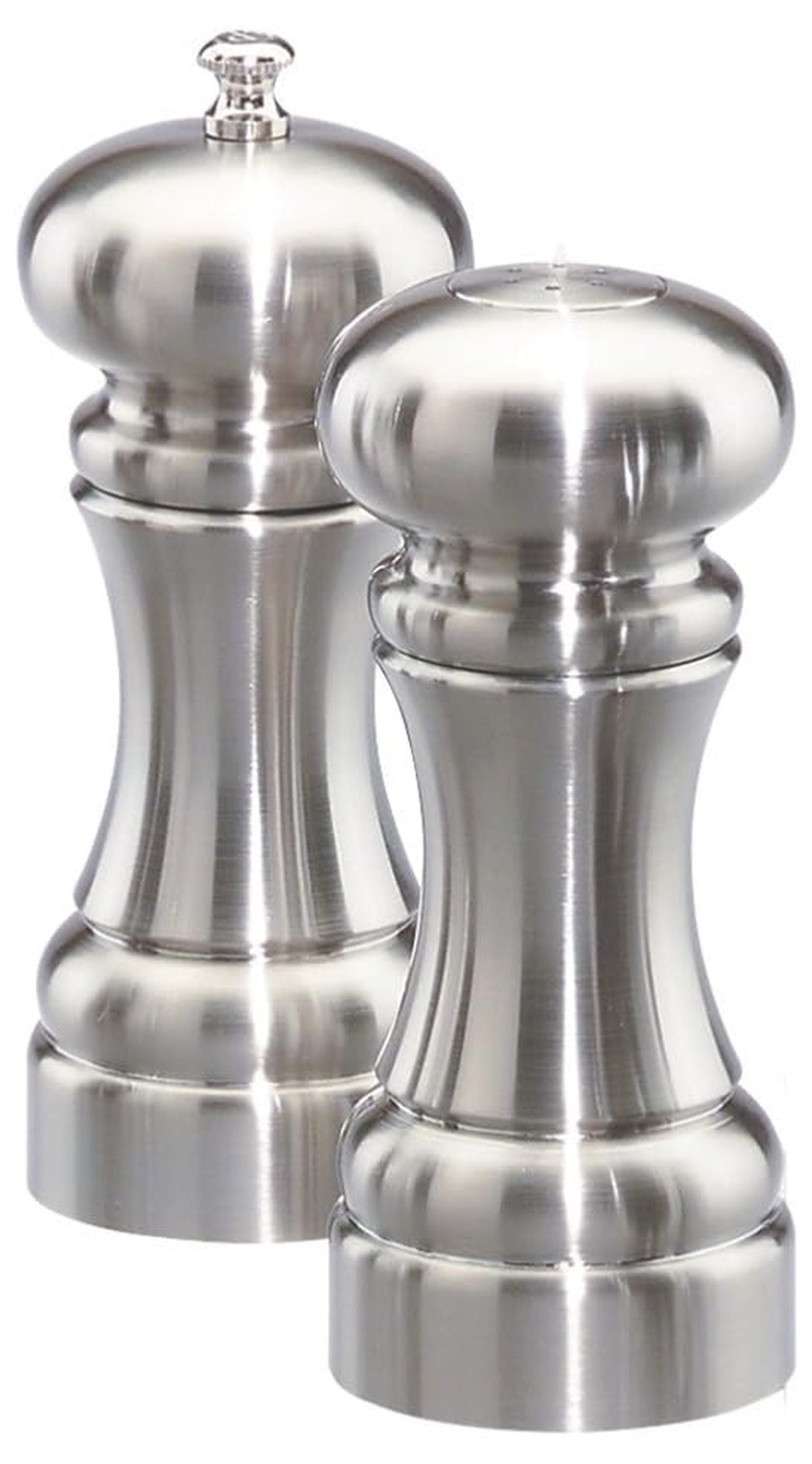 Westin Pepper Mill and Salt Shaker Set - 5 Inch Acrylic Spice Grinder - Adjustable 4-Stage Ceramic Core - Matte Finish Kitchen Tabletop Set