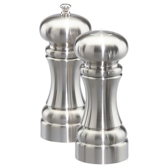 Westin Pepper Mill and Salt Shaker Set - 5 Inch Acrylic Spice Grinder - Adjustable 4-Stage Ceramic Core - Matte Finish Kitchen Tabletop Set