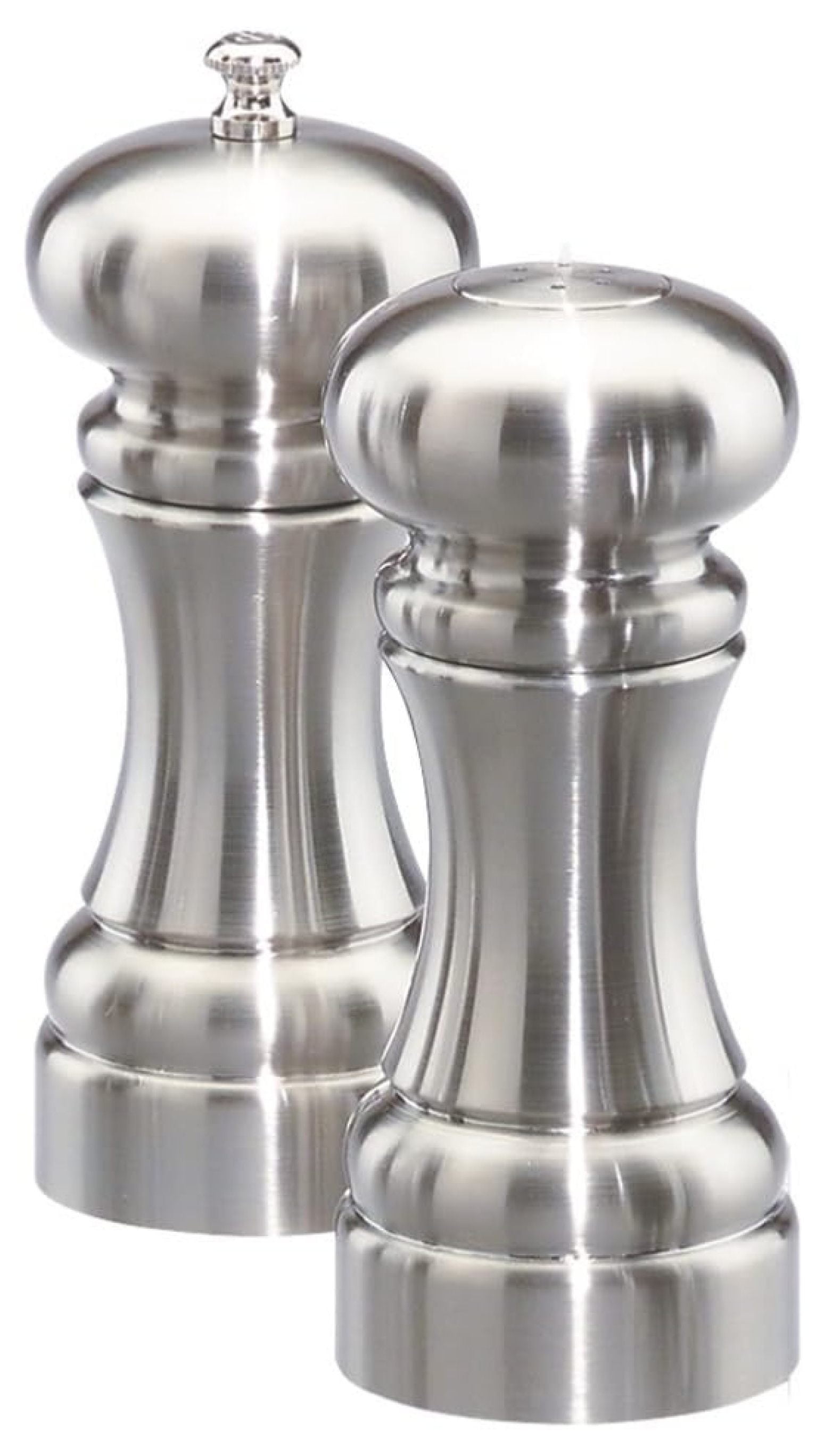 Westin Pepper Mill and Salt Shaker Set - 5 Inch Acrylic Spice Grinder - Adjustable 4-Stage Ceramic Core - Matte Finish Kitchen Tabletop Set