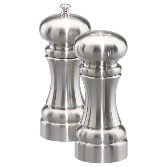 Westin Pepper Mill and Salt Shaker Set - 5 Inch Acrylic Spice Grinder - Adjustable 4-Stage Ceramic Core - Matte Finish Kitchen Tabletop Set