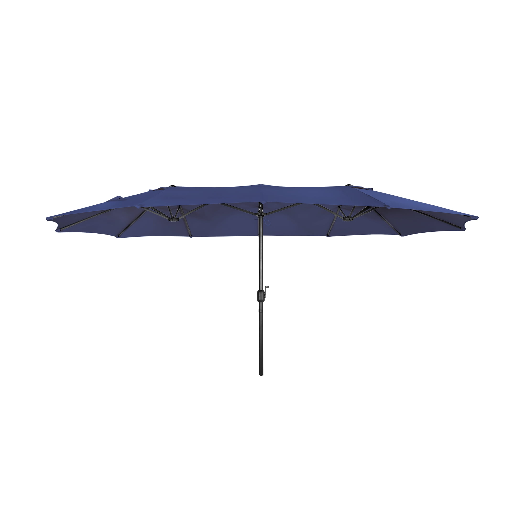 WestinTrends 15 x 9 Ft Twin Double Sided Outdoor Umbrella, Large Rectangle for Patio Balcony with Crank Lift (Base Not Included), Navy Blue