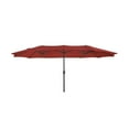 thumbnail image 1 of WestinTrends 15 x 9 Ft Twin Double Sided Outdoor Umbrella, Large Rectangle for Patio Balcony with Crank Lift (Base Not Included), Red, 1 of 5