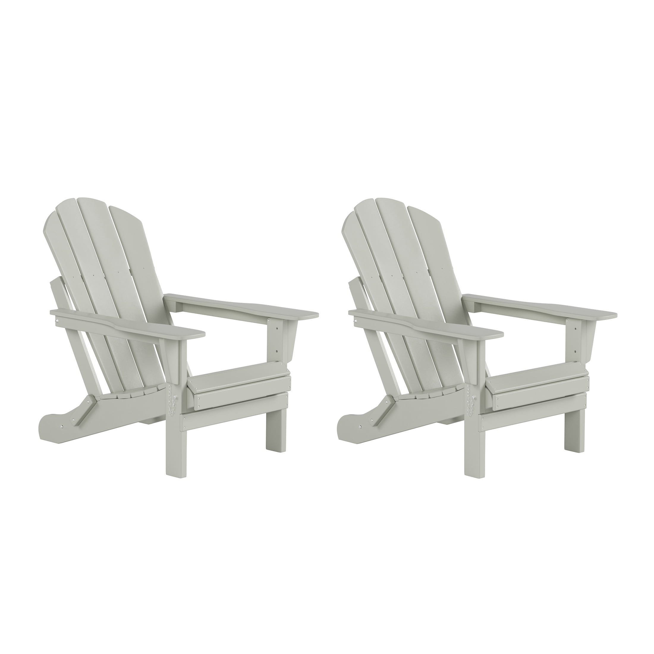 Sand HDPE Outdoor Folding Adirondack Chairs, Set of 2