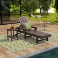 thumbnail image 1 of WestinTrends 2 Piece Adirondack Poly Reclining Chaise Lounge With Arms & Wheels, Dark Brown, 1 of 5