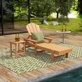 thumbnail image 1 of WestinTrends 2 Piece Adirondack Poly Reclining Chaise Lounge With Arms & Wheels, Teak, 1 of 5