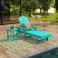 thumbnail image 1 of WestinTrends 2 Piece Adirondack Poly Reclining Chaise Lounge With Arms & Wheels, Turquoise, 1 of 5