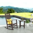 thumbnail image 1 of WestinTrends Malibu Classic 2 Piece Outdoor Rocking Chair Set, All Weather Poly Lumber Adirondack Rocker Patio Deck Porch Chair with Side Table, Dark Brown, 1 of 7