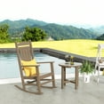 thumbnail image 1 of WestinTrends Malibu Classic 2 Piece Outdoor Rocking Chair Set, All Weather Poly Lumber Adirondack Rocker Patio Deck Porch Chair with Side Table, Weathered Wood, 1 of 7