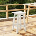 thumbnail image 1 of WestinTrends 24" HDPE Outdoor Patio Counter Height Backless Square Bar Stool, White, 1 of 7