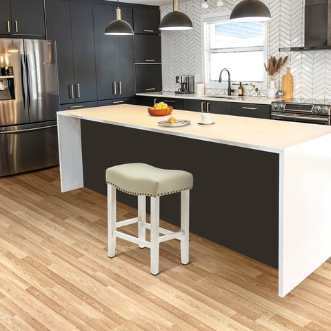 WestinTrends 24 inch Counter Stool for Island, Kitchen Dining, Bar, with Solidwood Leg, Beige