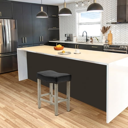 WestinTrends 24 inch Counter Stool for Island, Kitchen Dining, Bar, with Solidwood Leg, Black