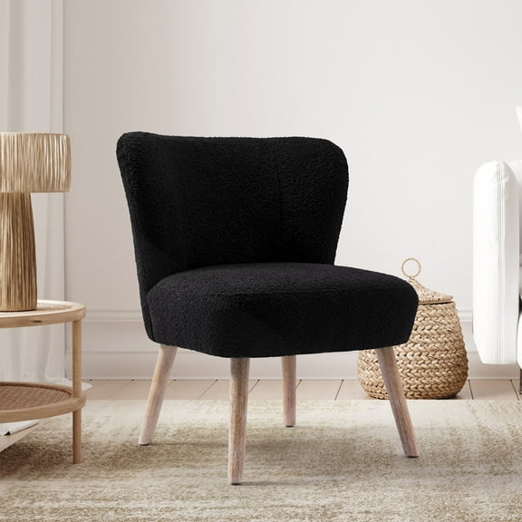 WestinTrends 25" Wide Upholstered Boucle Accent Chair, Black