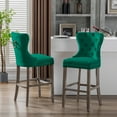 thumbnail image 1 of WestinTrends Wordford 29" Tufted Velvet Bar Stool (Set of 2), Antique Gray/ Dark Green, 1 of 11