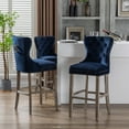 thumbnail image 1 of WestinTrends Wordford 29" Tufted Velvet Bar Stool (Set of 3), Antique Gray/ Navy Blue, 1 of 5