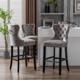 thumbnail image 1 of WestinTrends Wordford 29" Tufted Velvet Bar Stool, Black/ Gray, 1 of 5