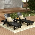 thumbnail image 1 of WestinTrends 3 Piece Adirondack Poly Reclining Chaise Lounge With Arms & Wheels, Black, 1 of 5