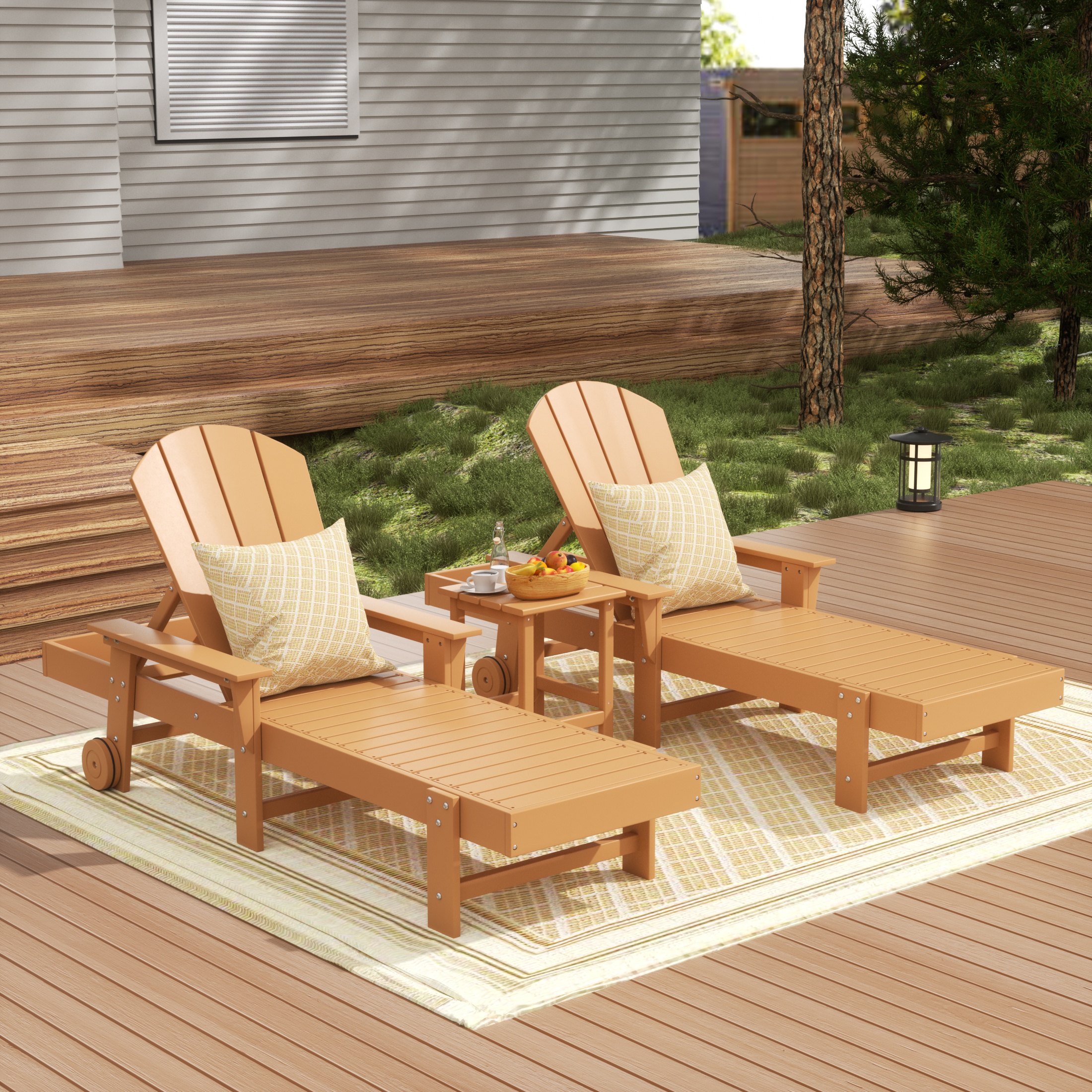Reclining teak chaise lounge sale