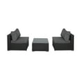 thumbnail image 1 of WestinTrends 3-Piece Outdoor Patio Armless Sofa Conversation Bistro Set with Coffee Table, Espresso/Gray, 1 of 1