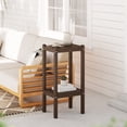 thumbnail image 1 of WestinTrends 36" Outdoor Adirondack HDPE 2-Tier Patio Side Table, Dark Brown, 1 of 13