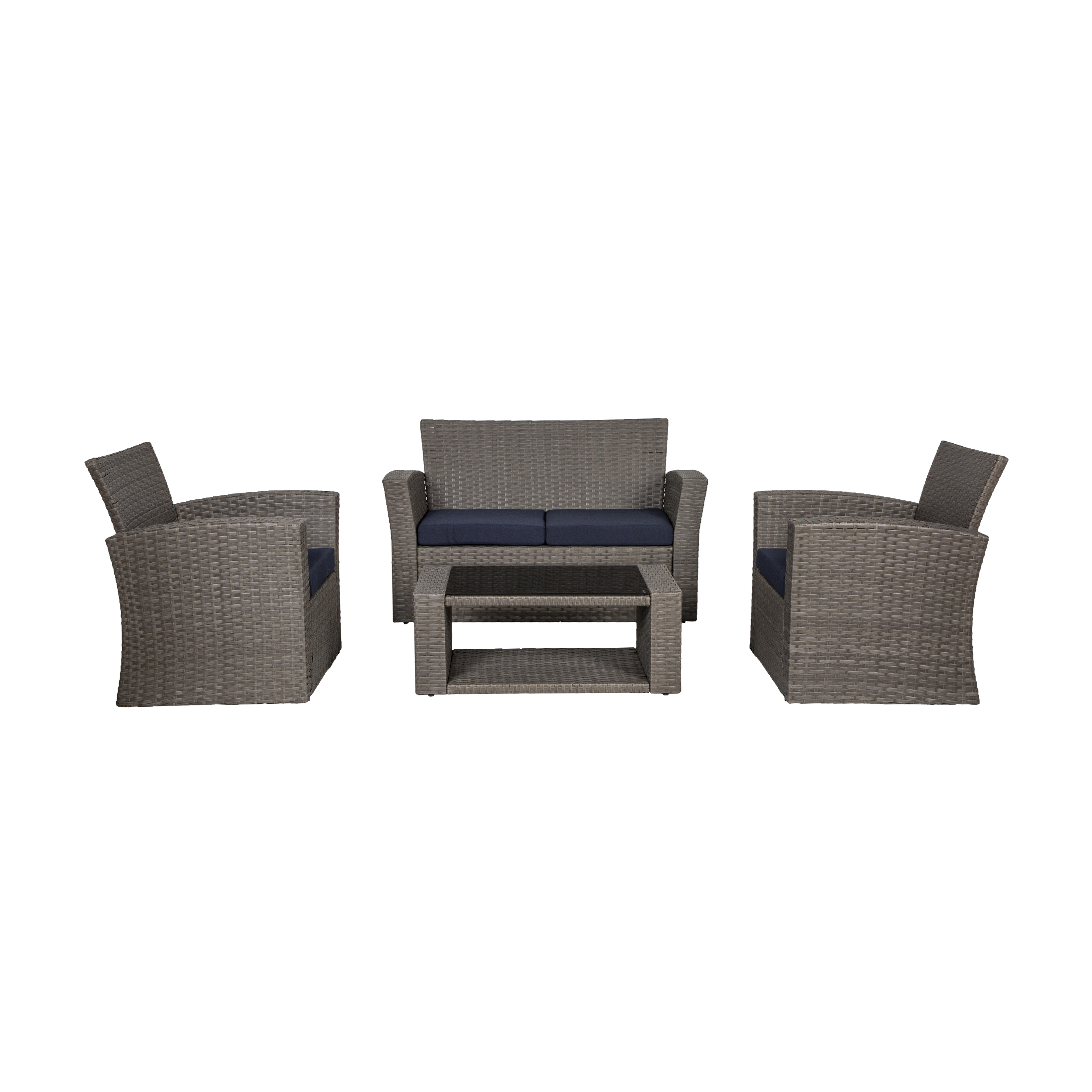 Mainstays Stanton 4Piece Outdoor Patio Conversation Set, Blue
