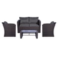 thumbnail image 1 of WestinTrends 4-Piece Outdoor Patio Conversation Sofa Set with Back Cushions, Brown/Gray, 1 of 14
