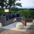 thumbnail image 1 of WestinTrends 4-Piece Outdoor Patio Sofa Sectional with Back Cushions, Gray/Navy Blue, 1 of 9