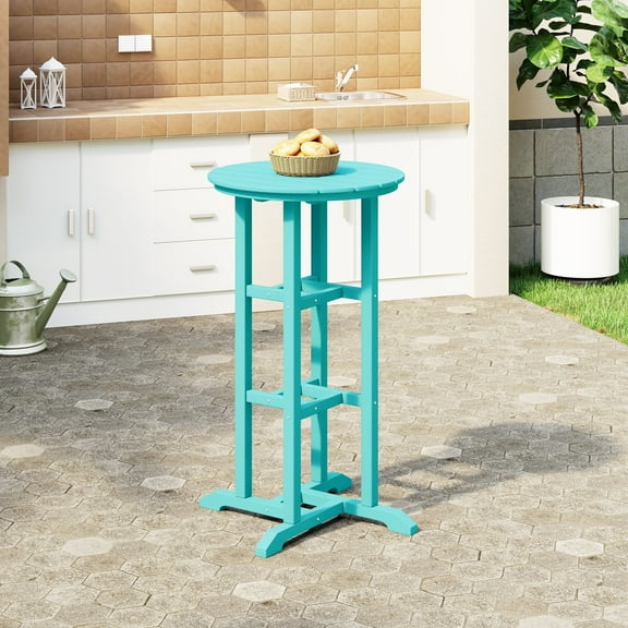 WestinTrends Outdoor 42" Height HDPE Outdoo Bistro Bar Table,Turquoise