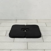 WestinTrends 4PC Universal Plastic Fillable Offset Cantilever Umbrella Base Stand Weights for Outdoor Patio Heavy Duty UV Resistant, Black