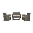 thumbnail image 1 of WestinTrends 4pc Outdoor Furniture Conversation Sofa Set with Loveseat, Cofee Table and Cushions, All Weather UV Resistant Rattan Wicker Patio Chairs, Gray/Beige, 1 of 7