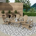 thumbnail image 1 of WestinTrends 7-Piece HDPE Plastic Outdoor Dining Sets with Coffee Table, Weathered Wood, 1 of 13