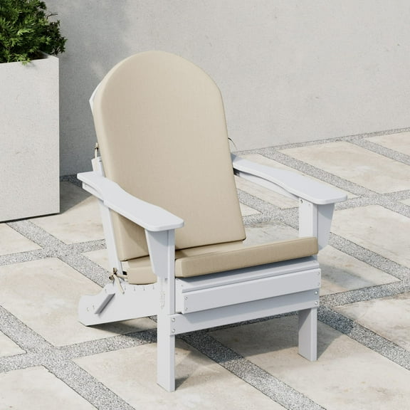 WestinTrends Adirondack Chair Cushion, Weather Resistant Patio Rocking Chair Cushion High Back, Beige