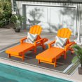 thumbnail image 1 of WestinTrends Adirondack Poly Reclining Chaise Lounge With Arms & Wheels (Set Of 2), Orange, 1 of 5