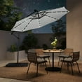 thumbnail image 1 of WestinTrends Albert 10 Ft Offset Patio Umbrella, Solar Powered 32 LED Light Outdoor Pool Hanging Cantilever Umbrella with Infinite Tilt and Crank Lift, White, 1 of 8