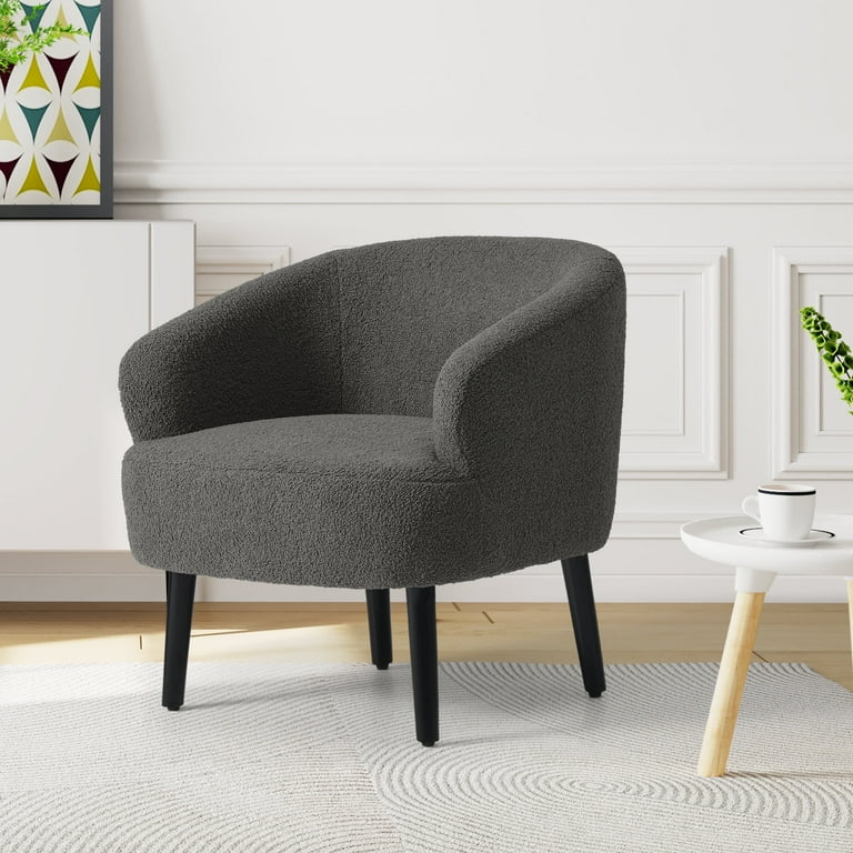 Modern Charcoal Grey Armchair Phoebe Modern Charcoal Fabric Accent