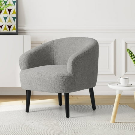 WestinTrends Alexandria 29" Wide Mid Century Modern Club Barrel Accent Armchair, Light Gray