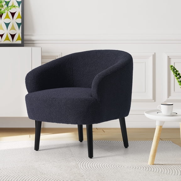 WestinTrends Alexandria 29" Wide Mid Century Modern Club Barrel Accent Armchair, Navy Blue