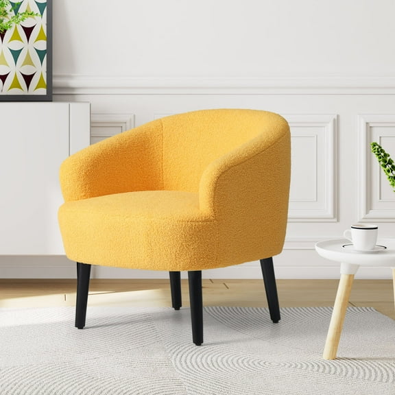 WestinTrends Alexandria 29" Wide Mid Century Modern Club Barrel Accent Armchair, Sunset Gold