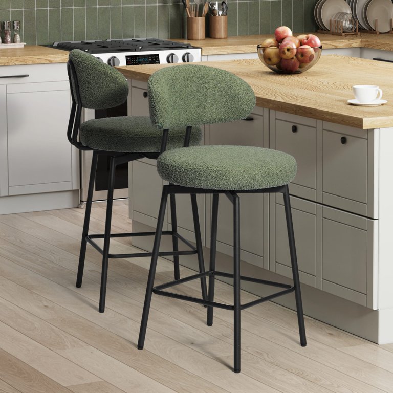 WestinTrends Alexandria Modern Upholstered Sherpa Fabric Counter