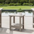 thumbnail image 1 of WestinTrends Aruba 2-Tier Outdoor HDPE Modern Adirondack Square Patio Side Table, Weathered Wood, 1 of 14