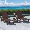thumbnail image 1 of WestinTrends Aruba 3-Piece Outdoor Patio Chaise Lounge Chair with Wheels & Cup Holder with Patio Side Table, Dark Brown, 1 of 16