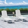 thumbnail image 1 of WestinTrends Aruba 3-Piece Outdoor Patio Chaise Lounge Chair with Wheels & Cup Holder with Patio Side Table, White, 1 of 16