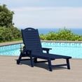 thumbnail image 1 of WestinTrends Aruba Outdoor HDPE Patio Chaise Lounge With Wheels & Cup Holder, Navy Blue, 1 of 14