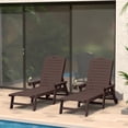 thumbnail image 1 of WestinTrends Aruba Outdoor HDPE Patio Chaise Lounges With Wheels & Cup Holder (Set of 2), Dark Brown, 1 of 16