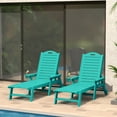 thumbnail image 1 of WestinTrends Aruba Outdoor HDPE Patio Chaise Lounges With Wheels & Cup Holder (Set of 2), Turquoise, 1 of 17