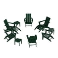 thumbnail image 1 of WestinTrends Ashore 12 Pieces Adirondack Chairs Set, All Weather Poly Lumber Adirondack Chairs with Ottoman and Side Table Patio Conversation Outdoor Furniture Set, Dark Green, 1 of 8