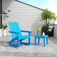 thumbnail image 1 of WestinTrends Ashore 2 Piece Patio Rocking Chair Set, All Weather Poly Lumber Adirondack Rocker Deck Porch Patio Chair with Large Side Table, Pacific Blue, 1 of 10