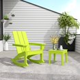 thumbnail image 1 of WestinTrends Ashore 2 Piece Patio Rocking Chair Set, All Weather Poly Lumber Adirondack Rocker Deck Porch Patio Chair with Large Side Table, Lime, 1 of 10