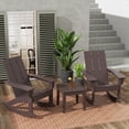 thumbnail image 1 of WestinTrends Ashore 3 Piece Patio Rocking Chair Set, All Weather Poly Lumber Adirondack Rocker Bistro Set Porch Patio Chairs Set of 2 with Large Side Table, Dark Brown, 1 of 11