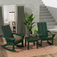 thumbnail image 1 of WestinTrends Ashore 3 Piece Patio Rocking Chair Set, All Weather Poly Lumber Adirondack Rocker Bistro Set Porch Patio Chairs Set of 2 with Large Side Table, Dark Green, 1 of 11